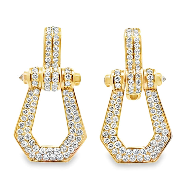 Nava Dee 14K Yellow Gold Door Knocker Diamond Earrings