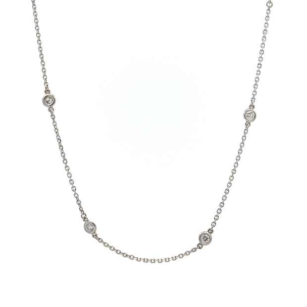 14K White Gold Diamond-By-The-Yard Necklace