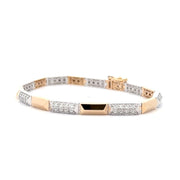 14K Yellow & White Gold Diamond Pyramid Bracelet