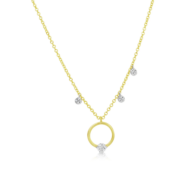 Meira T 14K Yellow & White Gold Diamond Circle Necklace