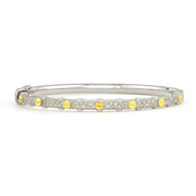 JudeFrances Mixed Metal Diamond Pavé Nail Head Bangle