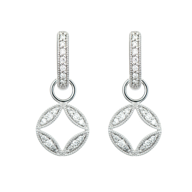 JudeFrances Small Open Circle Diamond Marquise Earring Charms