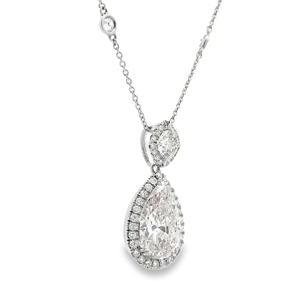 Platinum Pear-Shape Diamond Necklace