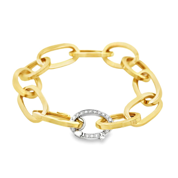 Nava Dee 14K Yellow & White Gold & Diamond Clasp Bracelet