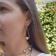 ALOR Yellow Chain Drop Earrings with South Sea Pearls