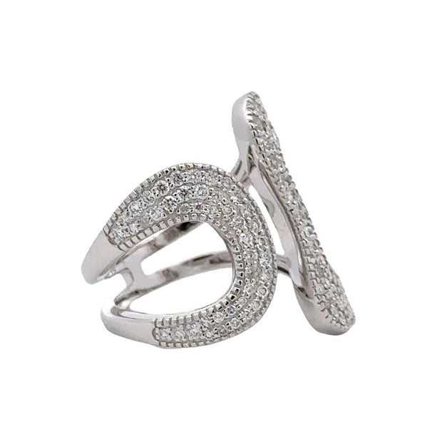 Nava Dee 14K White Gold Free-Form Diamond Ring
