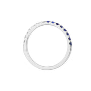 14K White Gold 50/50 Sapphire & Diamond Ring