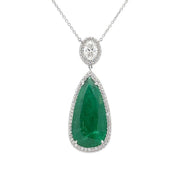 Platinum Emerald & Diamond Necklace