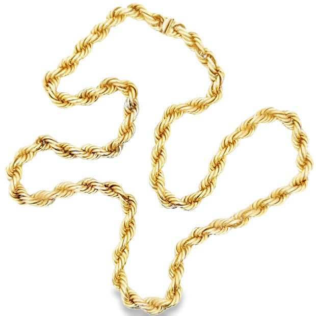 Estate 14K Yellow Gold Huge Rope Chain