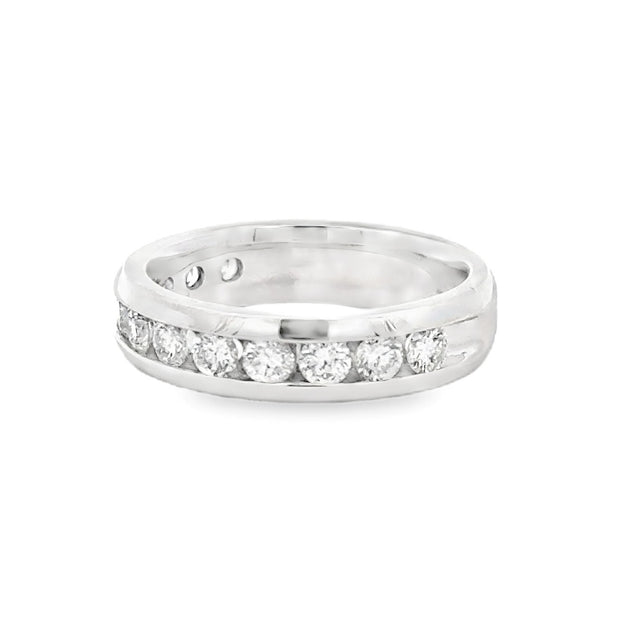 Estate 14K White Gold Channel-Set Diamond Ring