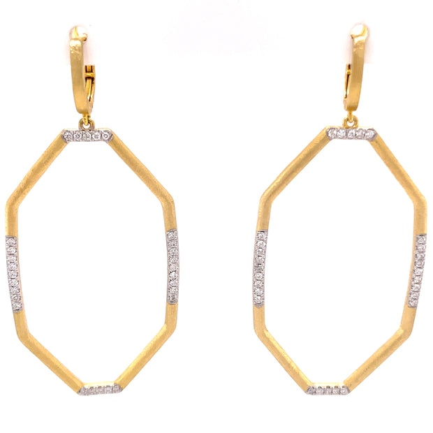 Nava Dee 14K Yellow Gold Geometric Diamond Drop Earrings