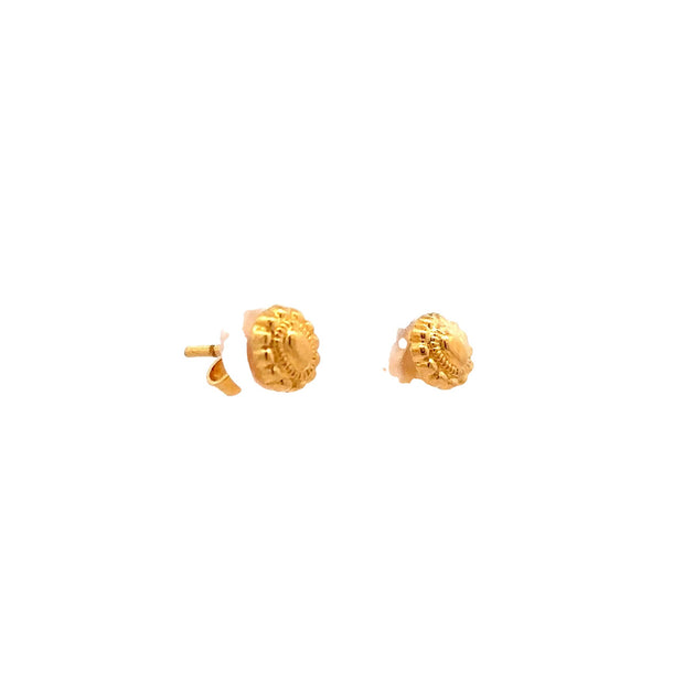 Estate 22K Yellow Gold Small Oval Stud Earrings