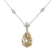 Platinum & 18K Yellow Gold Yellow & White Diamond Necklace