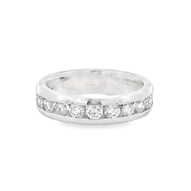 Estate 14K White Gold Channel-Set Diamond Ring