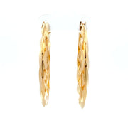 Estate 18K Yellow Gold Ribbed Hoop Earrings