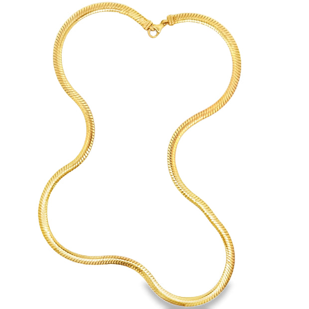 Estate 14K Yellow Gold Wide Oval Snake Chain