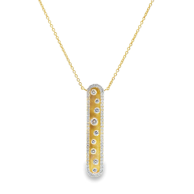 D.M. Kordansky 14K Yellow Gold Vertical Diamond Bar Necklace