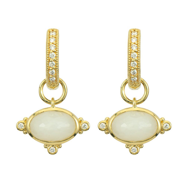 JudeFrances Provence Oval Moonstone & Diamond Earring Charms