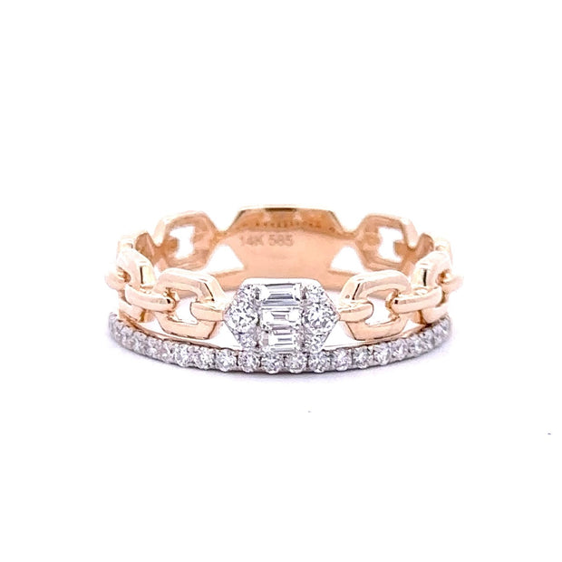 D.M. Kordansky 14K Yellow Gold Contemporary Diamond Ring