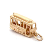 Estate 14K Yellow Gold Cable Car Charm