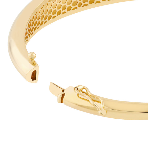 14K Yellow Gold Polished Dome Bangle Bracelet