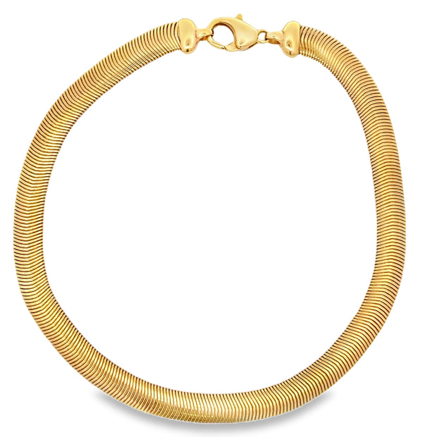 Estate 14K Yellow Gold Chunky Flat Snake Necklace