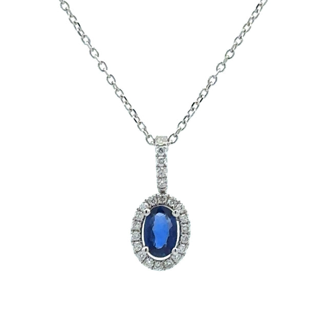 18K White Gold Sapphire & Diamond Necklace