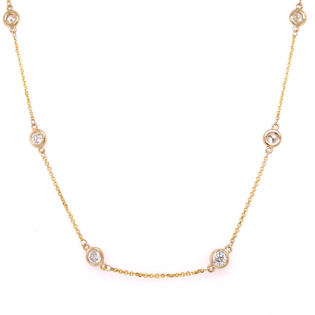 14K Yellow Gold Diamond-By-The-Yard Necklace