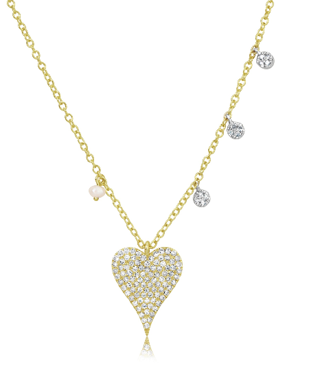 Meira T 14K Gold Diamond Heart and Charm Necklace