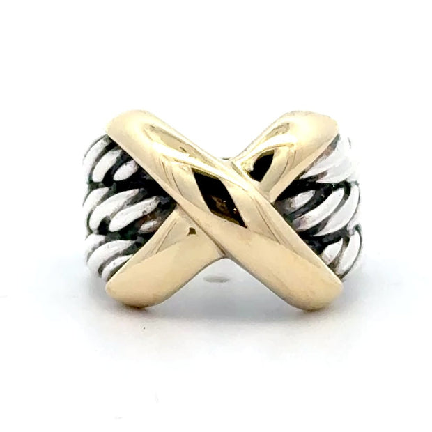 Estate Sterling Silver & 14K Yellow Gold David Yurman Ring