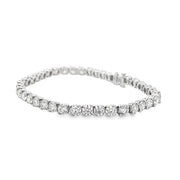Platinum Two Prong Diamond Tennis Bracelet