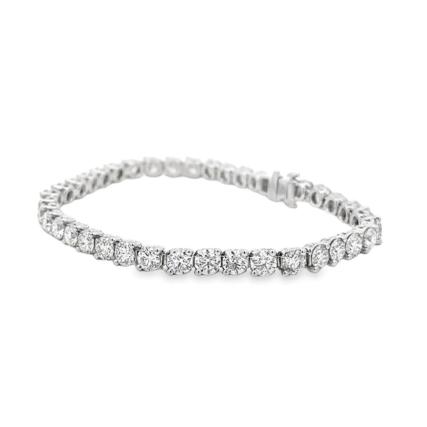 Platinum Two Prong Diamond Tennis Bracelet