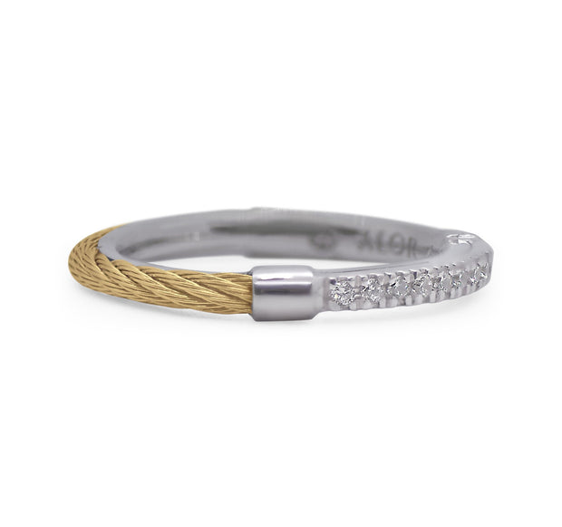 ALOR Yellow Cable Reversible Band Ring with 18kt Gold & Diamonds