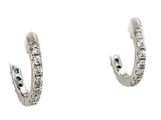 14K White Gold Reversible Sapphire & Diamond Earrings