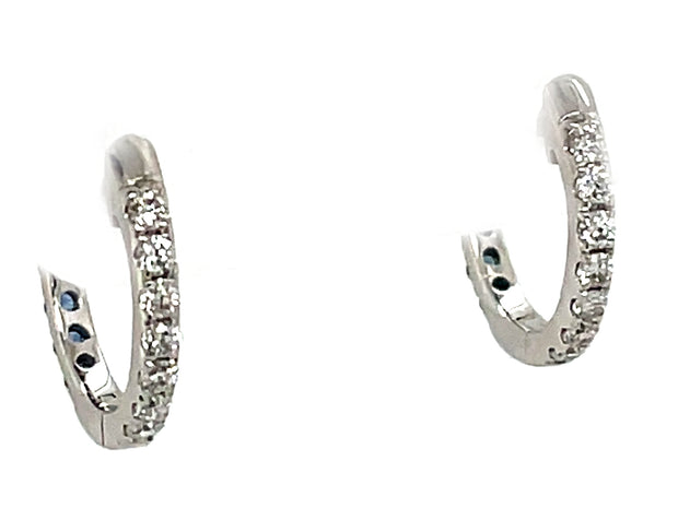 14K White Gold Reversible Sapphire & Diamond Earrings