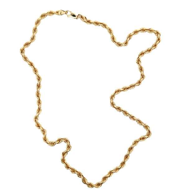 Estate 14K Yelow Gold Heavy Rope Chain