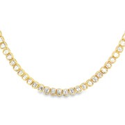 14K Yellow Gold Emerald-Cut Diamond Necklace