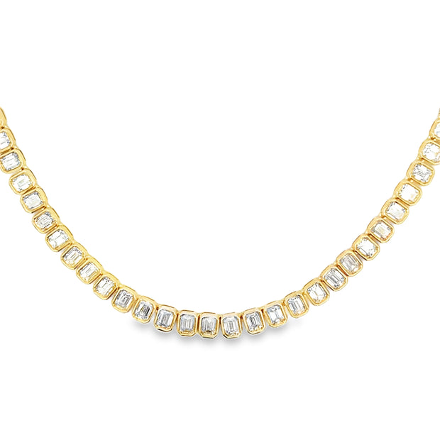 14K Yellow Gold Emerald-Cut Diamond Necklace