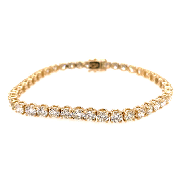 14K Yellow Gold Diamond Tennis Bracelet