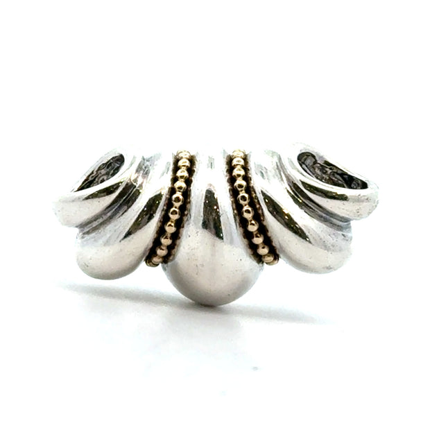 Estate Sterling Silver & 18K Yellow Gold Lagos Caviar Slide