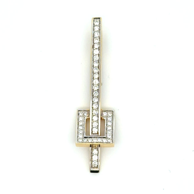 Estate 14K Yellow Gold Contemporary Diamond Pendant