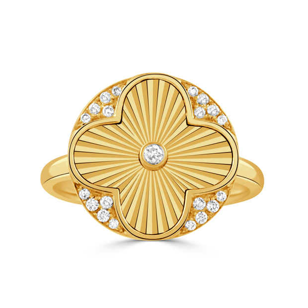 Doves 18K Yellow Gold & Diamond Geometric Ring