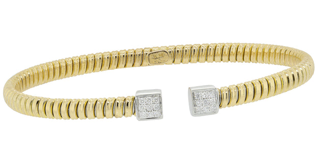 Nava Dee 18K Yellow & White Gold Diamond Cuff Bracelet