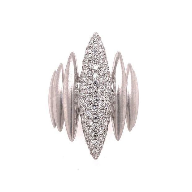 18K White Gold Contemporary Diamond Ring