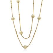 ALOR Yellow Chain & Cable South Sea Pearl Station Necklace