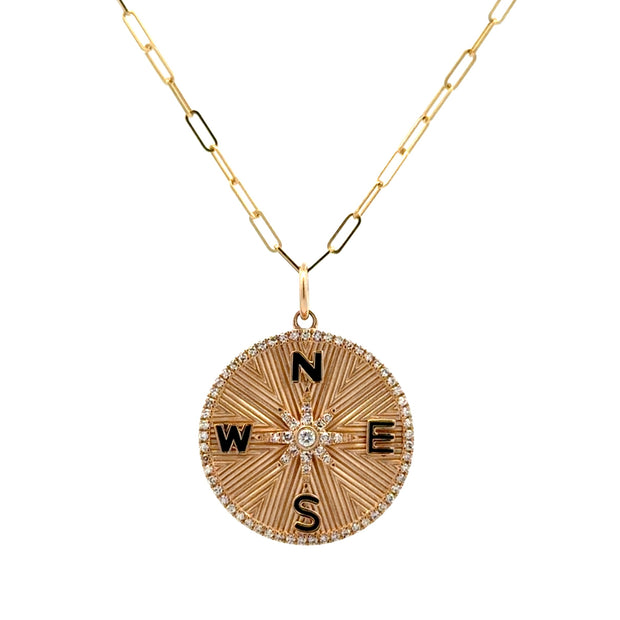 Nava Dee 14K Yellow Gold Diamond Compass Necklace