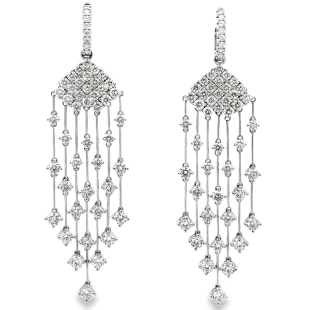 18K White Gold & Diamond Chandelier Earrings