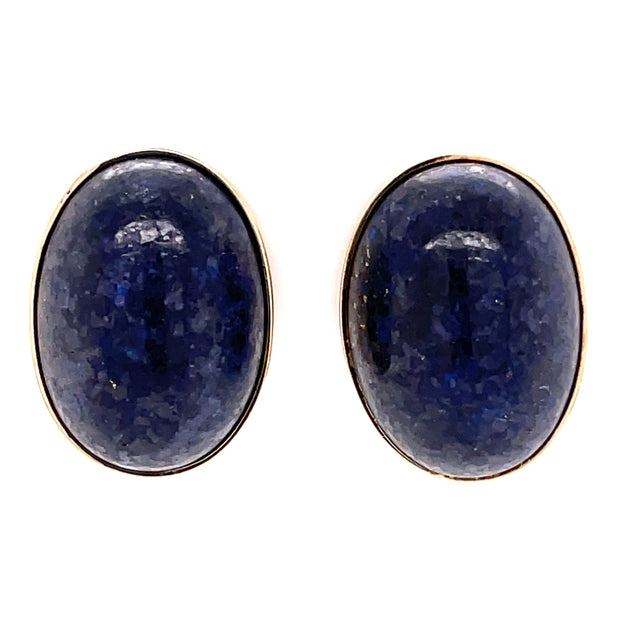 Estate 14K Yellow Gold Sodalite Earrings