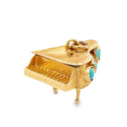 Estate ~21K Yellow Gold Turquoise Piano Charm