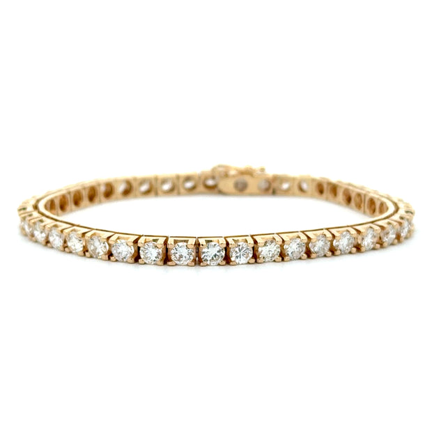 Estate 14K Yellow Gold Diamond Tennis Bracelet